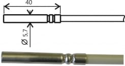 Temperature probe Pt1000TGL40/0, without connector, cable 2 meters