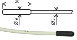 Temperature probe Pt1000TR160/0, without connector, cable 15 meters