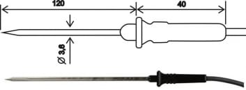 Temperature probe 2304-220/0, without connector, cable 1 meter