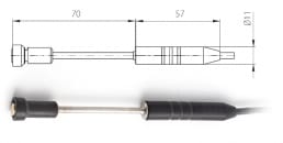 Temperature probe 2034-220/0, without connector, cable 1 meter